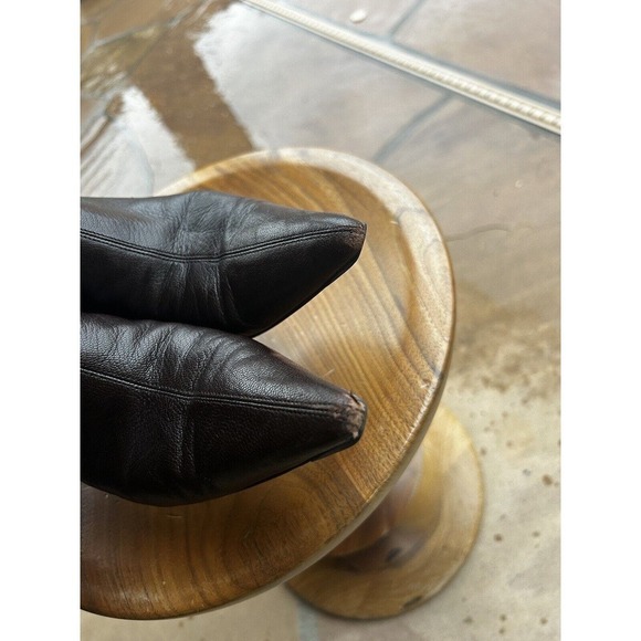 Gucci Brown Leather Ankle Boots Size US 7.5 7 1/2 Zipper Pointed Toe KB - Picture 2 of 8